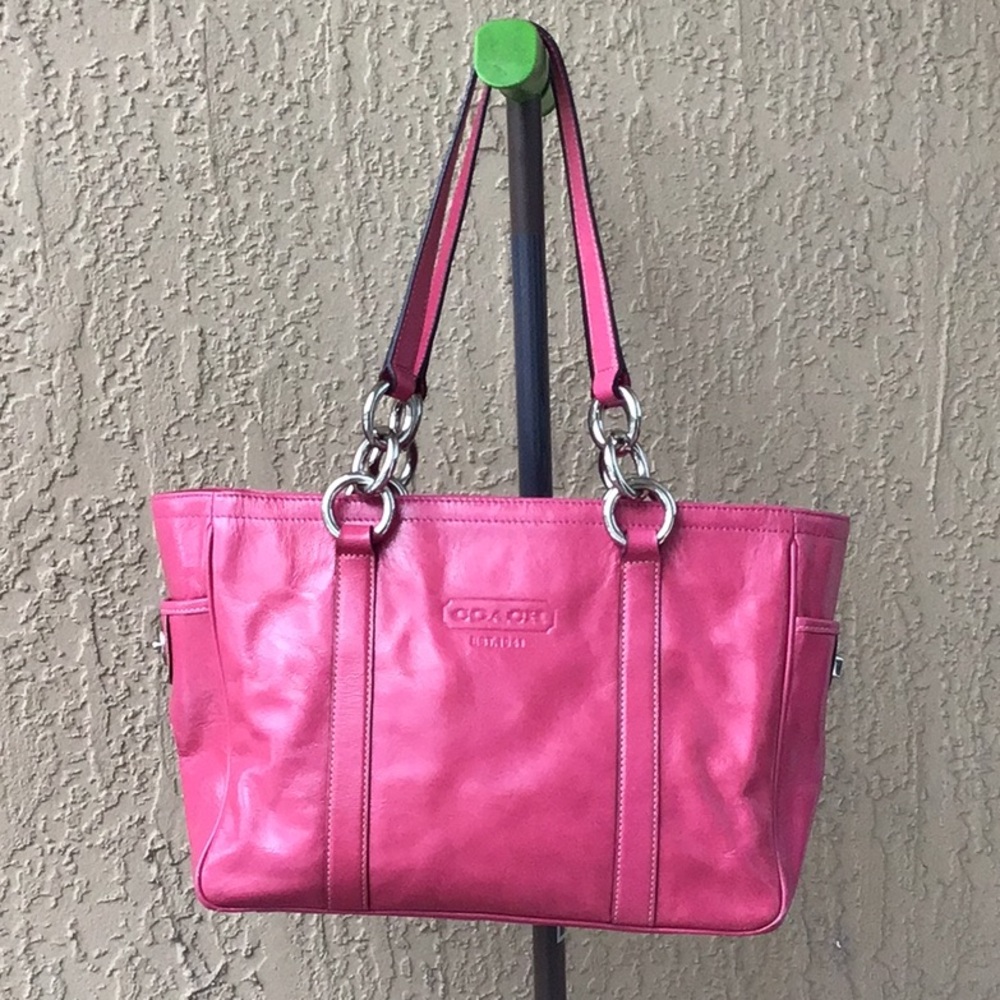 Coach Fuchsia Leather Tote